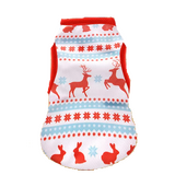 Dog T Shirt White Xmas Festive Print
