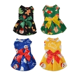 Dog Dress Xmas Festive Print with Bow