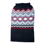 Large Dog Sweater Black Argyle Knit