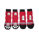 Dog Socks Large Long Paws Red 