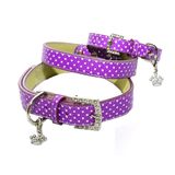 Dog Collar Purple Polka Dot 