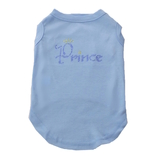 Dog T Shirt Blue Prince Rhinestone 