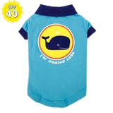 Dog T Shirt Blue Whale 40+ 