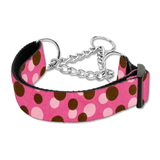 Dog Collar Martingale Polka Dots Pink 