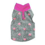 Dog Sweater Fleece Pink Hearts