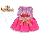 Dog Dress Pink Princess with Crown
