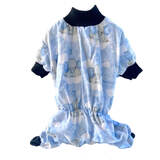 Dog Pyjamas Flannelette Baby Elephants Blue