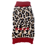 Dog Sweater Red Leopard