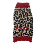 Dog Sweater Red Leopard