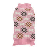 Dog Sweater Snowflake Bones Pink