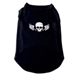 Dog T Shirt Black Winged Skull