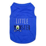 Dog T Shirt Blue Little Monster