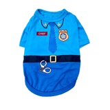 Dog T Shirt Blue Police Chief