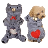 Dog Jumpsuit Grey Teddy Hoodie