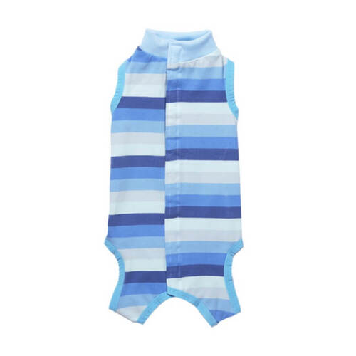 Dog Medical Torso Jumpsuit Blue Stripe