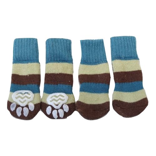 Dog Socks Large Paw Thick Blue (Size 2XL)