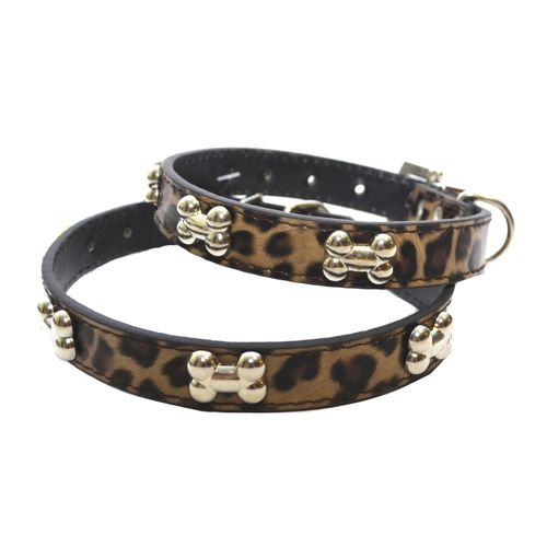 Dog Collar Leopard Brown  or Leash