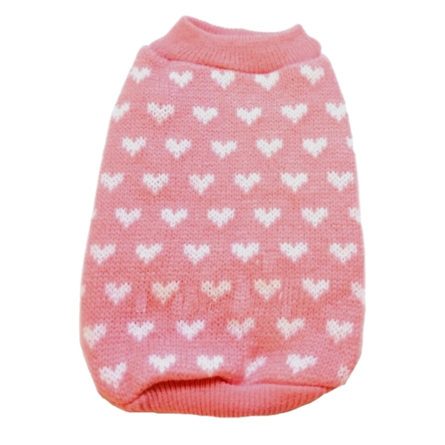 Dog Sweater Pink Hearts