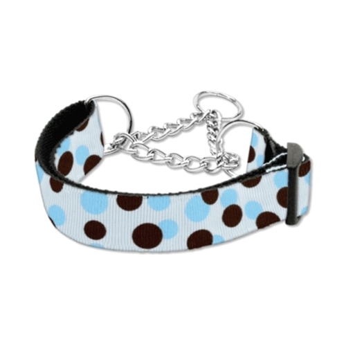 Dog Collar Martingale Polka Dot Blue