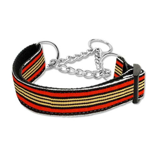 Dog Collar Martingale Orange Stripes 