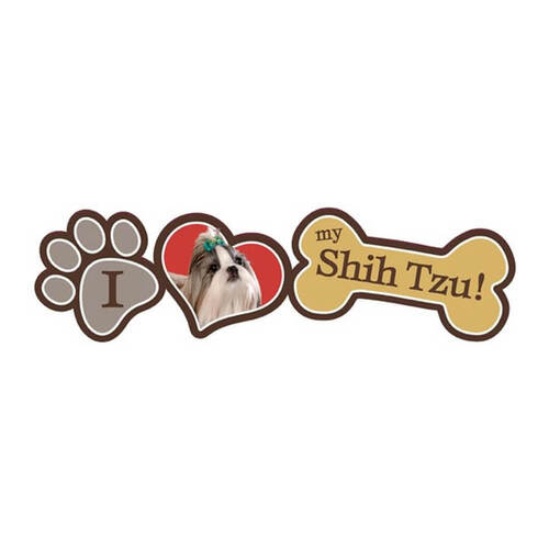 Shih Tzu Paw Heart Bone Sticker