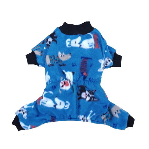 Dog Pyjamas Fleece Blue Fido