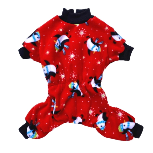 Dog Pyjamas Fleece Red Winter Wonderland
