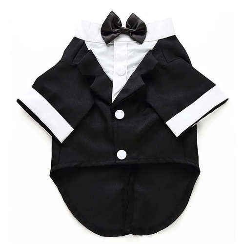 Dog Tuxedo Shirt Jacket and Bowtie