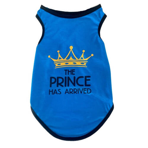 Dog T Shirt Prince Has Arrived Blue