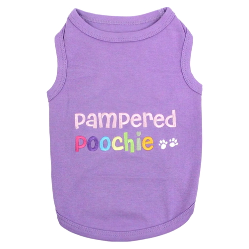 Dog T Shirt Purple Pampered Poochie