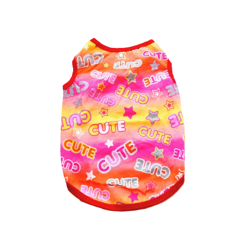 Dog T shirt Colorful Cute Orange Pink