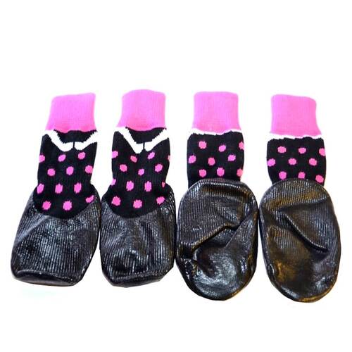 Dog Socks Waterproof Pink Dots